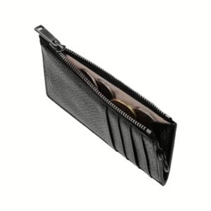 GRAMS(28) รุ่น 102 Zip Cardholder - กระเป๋าสตางค์ - สี Pebbled Black