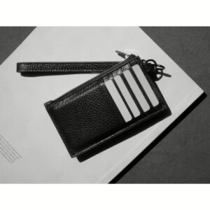 GRAMS(28) รุ่น 102 Zip Cardholder - กระเป๋าสตางค์ - สี Pebbled Black