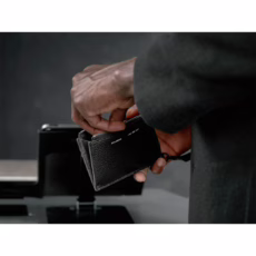 GRAMS(28) รุ่น 103 Zip Wallet - กระเป๋าสตางค์ - สี Pebbled Black