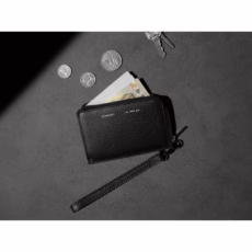 GRAMS(28) รุ่น 103 Zip Wallet - กระเป๋าสตางค์ - สี Pebbled Black