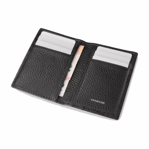 GRAMS(28) รุ่น 104 Fold-Out Wallet - กระเป๋าสตางค์ - สี Pebbled Black