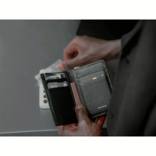 GRAMS(28) รุ่น 104 Fold-Out Wallet - กระเป๋าสตางค์ - สี Pebbled Black - Image 6