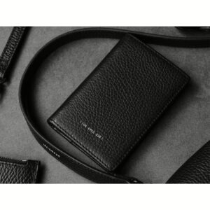 GRAMS(28) รุ่น 104 Fold-Out Wallet - กระเป๋าสตางค์ - สี Pebbled Black