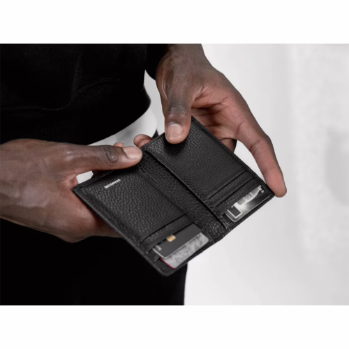 GRAMS(28) รุ่น 104 Fold-Out Wallet - กระเป๋าสตางค์ - สี Pebbled Black