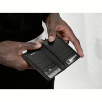 GRAMS(28) รุ่น 104 Fold-Out Wallet - กระเป๋าสตางค์ - สี Pebbled Black