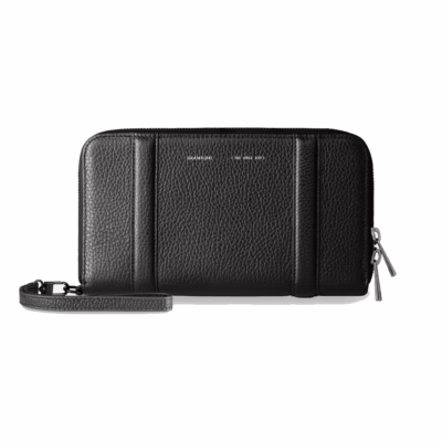 GRAMS(28) รุ่น 105 Essential Zip Wallet - กระเป๋าสตางค์ - สี Pebbled Black