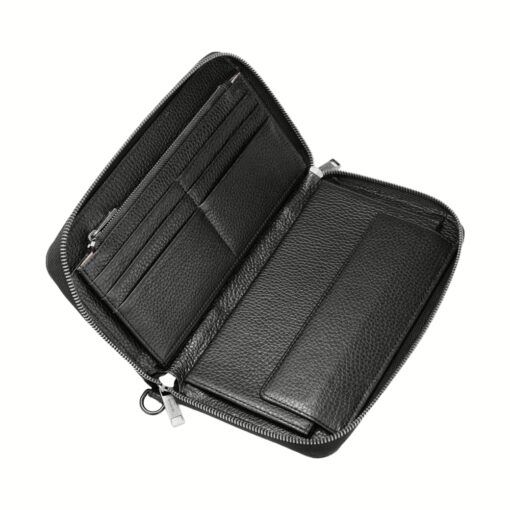 GRAMS(28) รุ่น 105 Essential Zip Wallet - กระเป๋าสตางค์ - สี Pebbled Black - Image 6