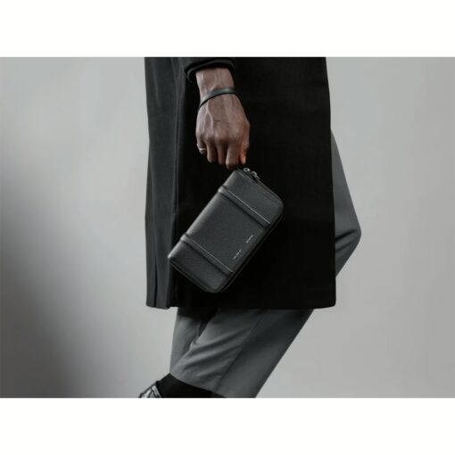GRAMS(28) รุ่น 105 Essential Zip Wallet - กระเป๋าสตางค์ - สี Pebbled Black - Image 7