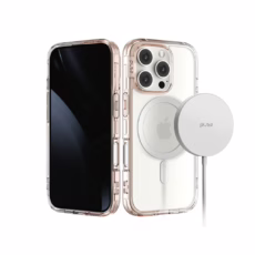 Ples รุ่น Lepi Air Layer TwoFace (Magnetic) - เคส iPhone 16 Pro - สี Chestnut Pearl/Transparent