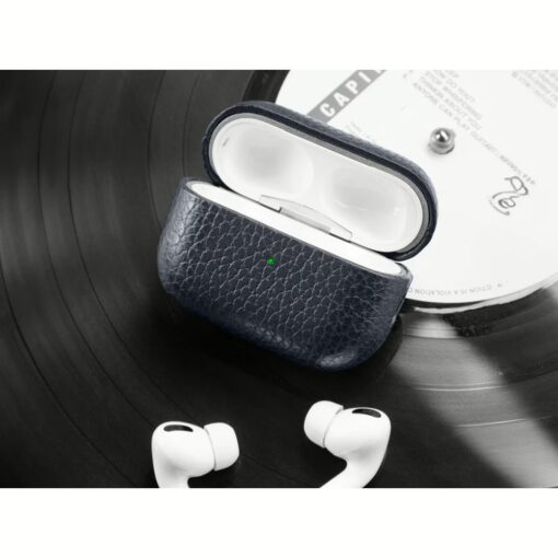 GRAMS(28) รุ่น 112 AirPods Pro Case (Pebbled Leather) - เคส AirPods Pro 2/1 - สี Navy Blue - Image 5