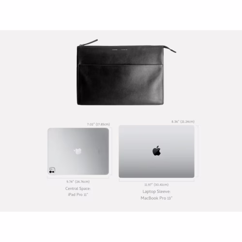 GRAMS(28) รุ่น 114 Leather Folio - ซองใส่ MacBook Air 13" (M2/M3) / MacBook Pro 13" (M1/M2) - สี Nappa Black