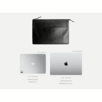 GRAMS(28) รุ่น 114 Leather Folio - ซองใส่ MacBook Air 13" (M2/M3) / MacBook Pro 13" (M1/M2) - สี Nappa Black
