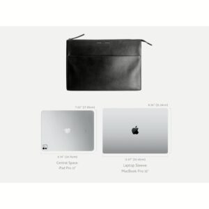 GRAMS(28) รุ่น 114 Leather Folio - ซองใส่ MacBook Air 13" (M2/M3) / MacBook Pro 13" (M1/M2) - สี Nappa Black