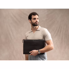 GRAMS(28) รุ่น 114 Leather Folio - ซองใส่ MacBook Air 13" (M2/M3) / MacBook Pro 13" (M1/M2) - สี Pebbled Black
