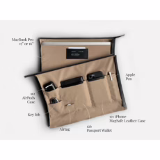 GRAMS(28) รุ่น 118 Leather Folio - ซองใส่ MacBook Air 15” / MacBook Pro 15" / MacBook Pro 16” - สี Pebbled Black