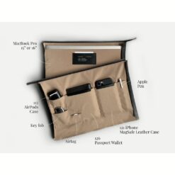 GRAMS(28) รุ่น 118 Leather Folio - ซองใส่ MacBook Air 15” / MacBook Pro 15" / MacBook Pro 16” - สี Pebbled Black