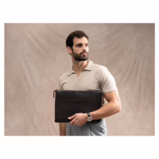 GRAMS(28) รุ่น 118 Leather Folio - ซองใส่ MacBook Air 15” / MacBook Pro 15" / MacBook Pro 16” - สี Pebbled Black
