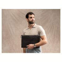 GRAMS(28) รุ่น 118 Leather Folio - ซองใส่ MacBook Air 15” / MacBook Pro 15" / MacBook Pro 16” - สี Pebbled Black