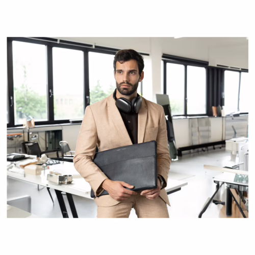 GRAMS(28) รุ่น 118 Leather Folio - ซองใส่ MacBook Air 15” / MacBook Pro 15" / MacBook Pro 16” - สี Pebbled Black