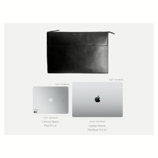 GRAMS(28) รุ่น 118 Leather Folio - ซองใส่ MacBook Air 15” / MacBook Pro 15" / MacBook Pro 16” - สี Pebbled Black - Image 12