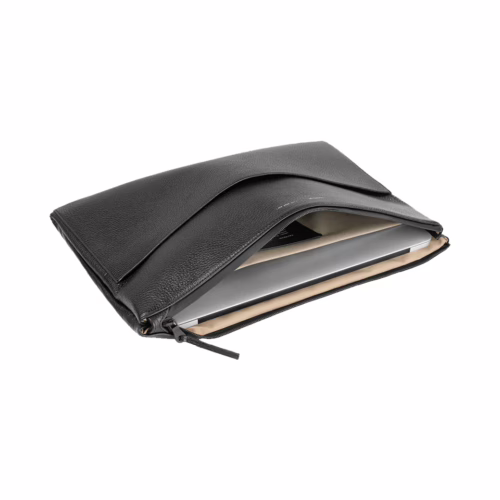 GRAMS(28) รุ่น 118 Leather Folio - ซองใส่ MacBook Air 15” / MacBook Pro 15" / MacBook Pro 16” - สี Pebbled Black