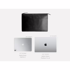 GRAMS(28) รุ่น 120 Leather Folio - ซองใส่ Macbook Pro 14" - สี Pebbled Black