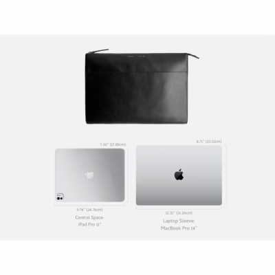 GRAMS(28) รุ่น 120 Leather Folio - ซองใส่ Macbook Pro 14" - สี Pebbled Black