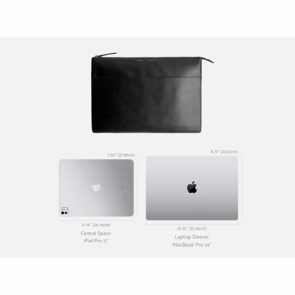 GRAMS(28) รุ่น 120 Leather Folio - ซองใส่ Macbook Pro 14" - สี Pebbled Black