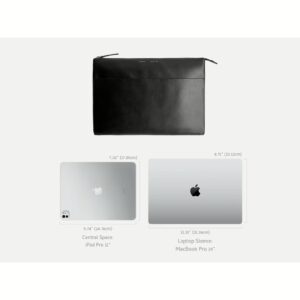 GRAMS(28) รุ่น 120 Leather Folio - ซองใส่ Macbook Pro 14" - สี Pebbled Black