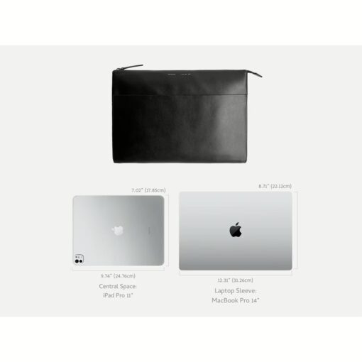 GRAMS(28) รุ่น 120 Leather Folio - ซองใส่ Macbook Pro 14" - สี Pebbled Black - Image 5
