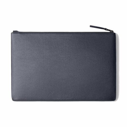GRAMS(28) รุ่น 120 Leather Folio - ซองใส่ Macbook Pro 14" - สี Pebbled Navy Blue - Image 5