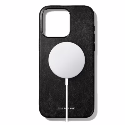 GRAMS(28) รุ่น 121 MagSafe Leather (Snowflake Leather) - เคส iPhone 15 Pro Max - สี Black