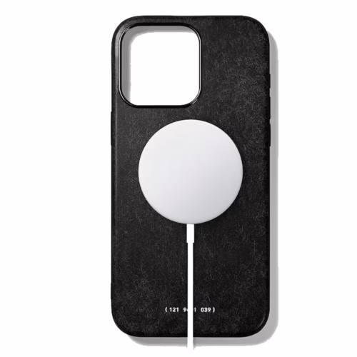 GRAMS(28) รุ่น 121 MagSafe Leather (Snowflake Leather) - เคส iPhone 15 Pro Max - สี Black