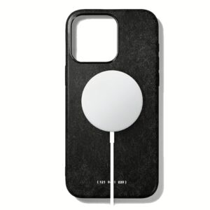GRAMS(28) รุ่น 121 MagSafe Leather (Snowflake Leather) - เคส iPhone 15 Pro Max - สี Black