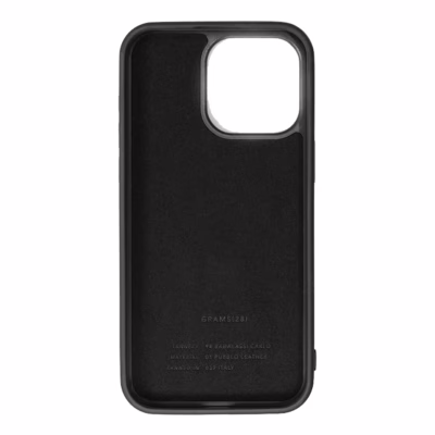 GRAMS(28) รุ่น 121 MagSafe Leather (Snowflake Leather) - เคส iPhone 15 Pro Max - สี Black