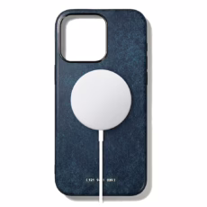 GRAMS(28) รุ่น 121 MagSafe Leather (Snowflake Leather) - เคส iPhone 15 Pro Max - สี Jeans