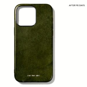 GRAMS(28) รุ่น 121 MagSafe Leather (Snowflake Leather) - เคส iPhone 15 Pro Max - สี Olive