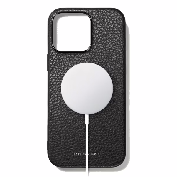GRAMS(28) รุ่น 121 MagSafe Leather (Pebbled Leather) - เคส iPhone 16 Pro Max - สี Black