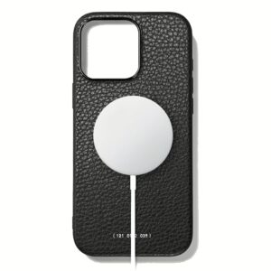GRAMS(28) รุ่น 121 MagSafe Leather (Pebbled Leather) - เคส iPhone 16 Pro Max - สี Black