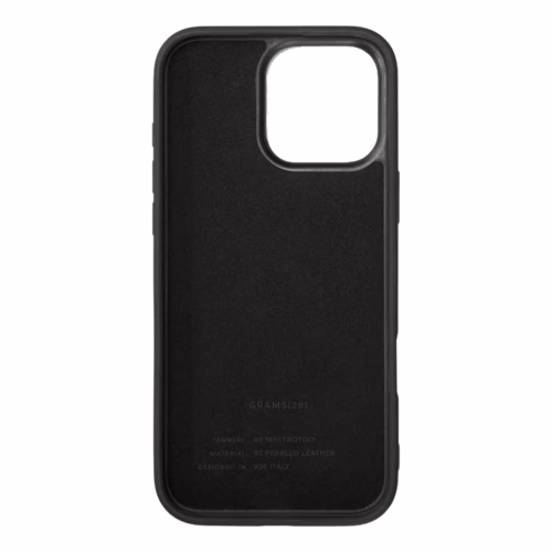 GRAMS(28) รุ่น 121 MagSafe Leather (Pebbled Leather) - เคส iPhone 16 Pro Max - สี Black