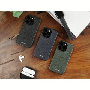 GRAMS(28) รุ่น 121 MagSafe Leather (Pebbled Leather) - เคส iPhone 16 Pro Max - สี Black