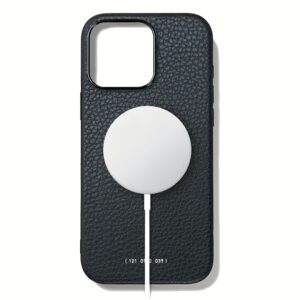 GRAMS(28) รุ่น 121 MagSafe Leather (Pebbled Leather) - เคส iPhone 16 Pro Max - สี Navy Blue