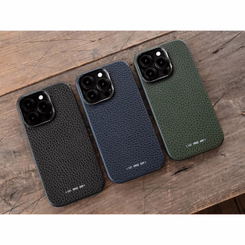 GRAMS(28) รุ่น 121 MagSafe Leather (Pebbled Leather) - เคส iPhone 16 Pro Max - สี Navy Blue