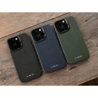 GRAMS(28) รุ่น 121 MagSafe Leather (Pebbled Leather) - เคส iPhone 16 Pro Max - สี Navy Blue