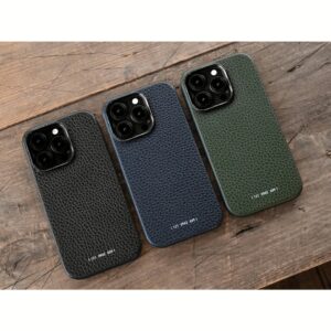 GRAMS(28) รุ่น 121 MagSafe Leather (Pebbled Leather) - เคส iPhone 16 Pro Max - สี Navy Blue