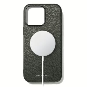 GRAMS(28) รุ่น 121 MagSafe Leather (Pebbled Leather) - เคส iPhone 16 Pro Max - สี Dark Green