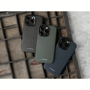 GRAMS(28) รุ่น 121 MagSafe Leather (Pebbled Leather) - เคส iPhone 16 Pro Max - สี Dark Green