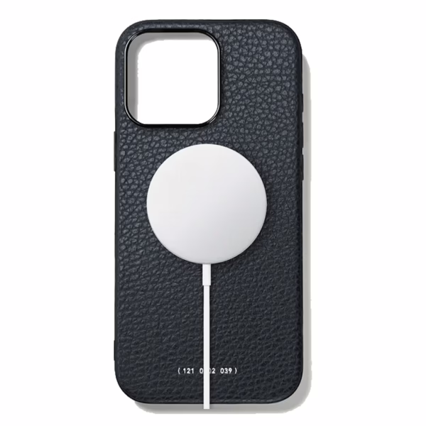 GRAMS(28) รุ่น 121 MagSafe Leather (Pebbled Leather) - เคส iPhone 16 Pro - สี Navy Blue