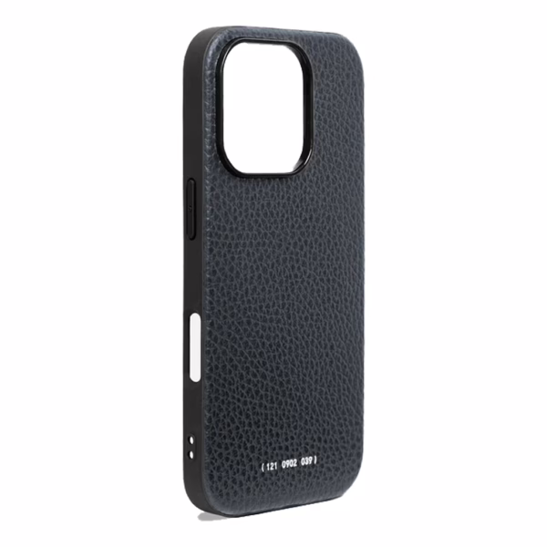 GRAMS(28) รุ่น 121 MagSafe Leather (Pebbled Leather) - เคส iPhone 16 Pro - สี Navy Blue