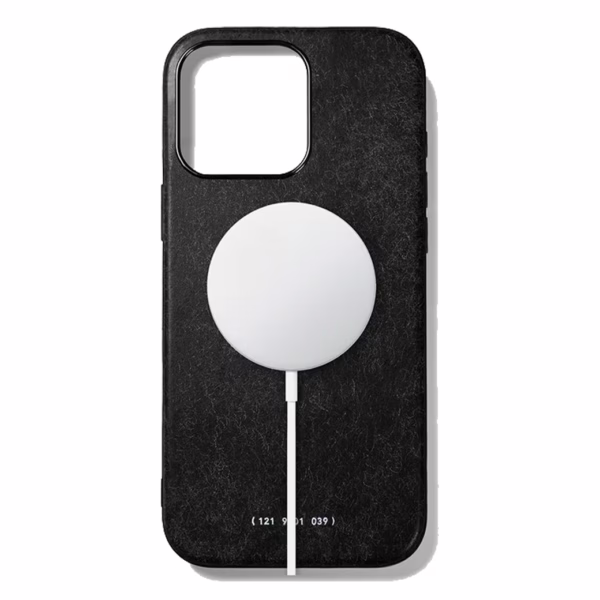 GRAMS(28) รุ่น 121 MagSafe Leather (Snowflake Leather) - เคส iPhone 16 Pro - สี Black